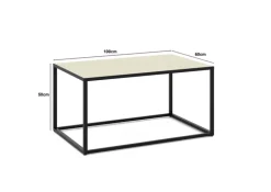 Set one by Musterring Couchtisch RENO 100x50 cm kaschmir / graphit schwarz
