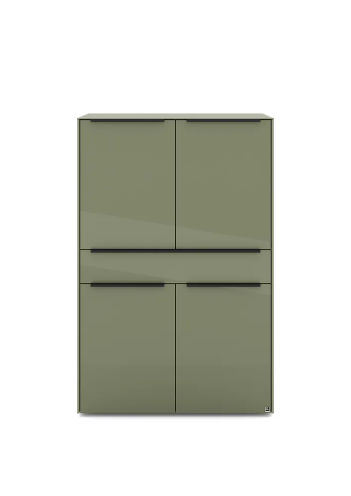 Set one by Musterring Highboard RENO 92x140 cm olivgrün