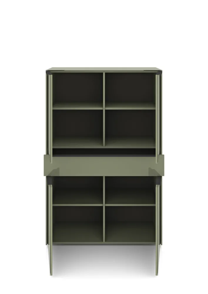 Set one by Musterring Highboard RENO 92x140 cm olivgrün