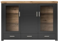 set one by Musterring Highboard YORK 57 anthrazit /Eiche Artisan