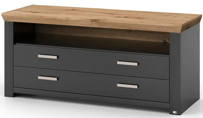 set one by Musterring Lowboard YORK 32 anthrazit /Eiche Artisan