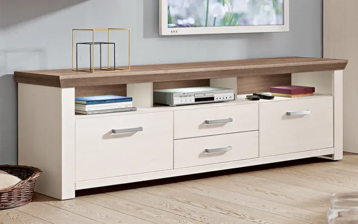 set one by Musterring Lowboard YORK 200x63 cm weiß/braun