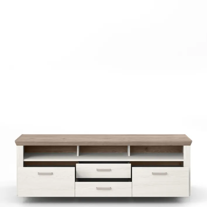 set one by Musterring Lowboard YORK 200x63 cm weiß/braun