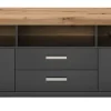 set one by Musterring Lowboard YORK 35 200x63 cm - anthrazit /Eiche Artisan