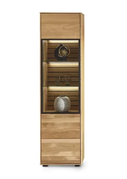 set one by Musterring Vitrine JACKSON 50 x 198 cm Eiche massiv/Eiche furniert