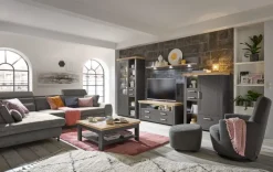 set one by Musterring Vitrine YORK 05 anthrazit /Eiche Artisan