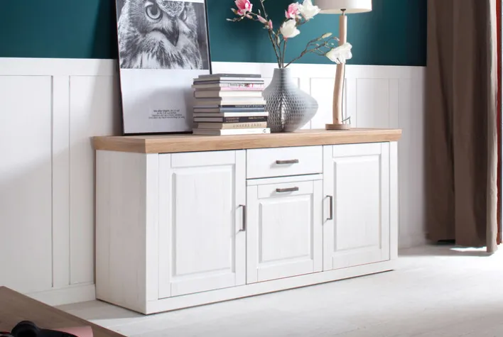 Sideboard 183 cm NB Pinie Aurelio weiß /Grandson Oak braun