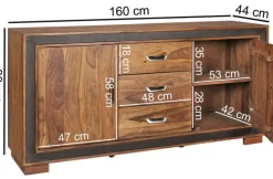 Sideboard 160 x 80 cm braun