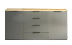 Sideboard 187 x 83 cm grau/braun