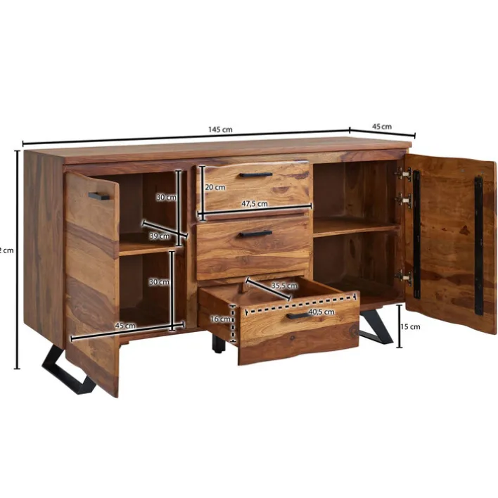Sideboard 145 x 82 cm Sheesham massiv