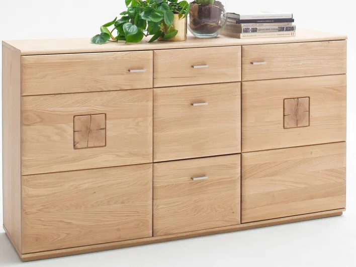 Sideboard Bologna 92x165 cm Eiche bianco teilmassiv