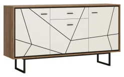 Sideboard BROLO 167 x 90,3 cm weiß/ schwarz