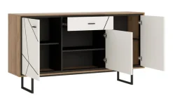 Sideboard BROLO 167 x 90,3 cm weiß/ schwarz