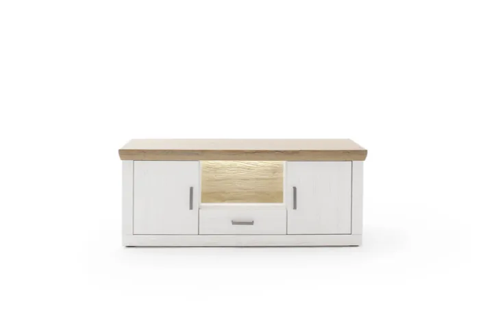 Sideboard CALVA 154 x 50 x 62 cm Pinie Aurelio/Grandson Oak/Weiß