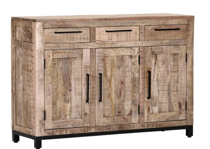 Sideboard CHASE 130 x 86 cm Mango massiv/schwarz