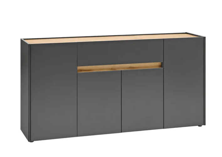 Sideboard CITY 170 x 86 cm anthrazit/braun