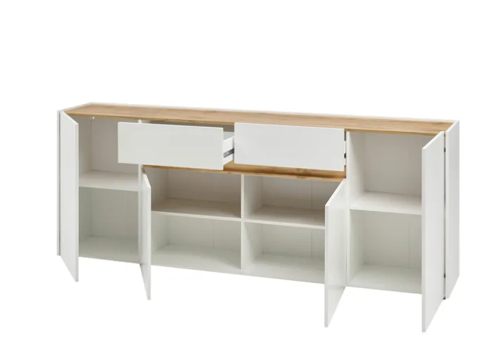 Sideboard CITY 223 x 86 cm weiß/braun