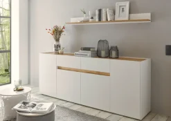 Sideboard CITY 223 x 86 cm weiß/braun