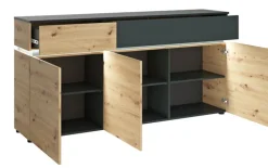 Sideboard LUCI 180,5 x 90 cm Eiche grau