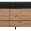 Sideboard NOLA 180 x 90 cm Artisan Oak-Dekor/schwarz