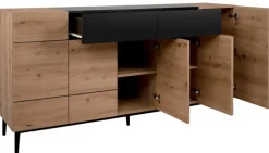 Sideboard NOLA 180 x 90 cm Artisan Oak-Dekor/schwarz