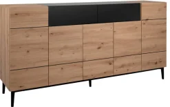 Sideboard NOLA 180 x 90 cm Artisan Oak-Dekor/schwarz
