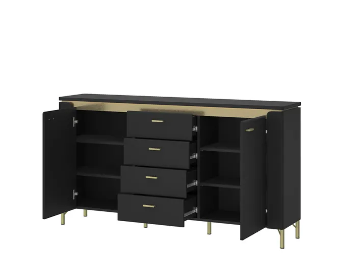 Sideboard NORICA 155,3x87,3 cm schwarz matt