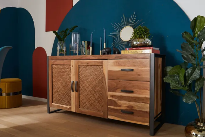 Sideboard TOM 150 x 80 cm Akazie massiv/anthrazit