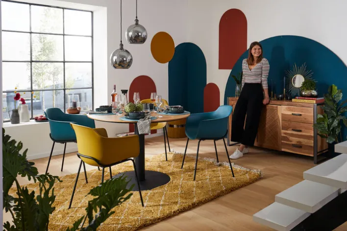 Sideboard TOM 150 x 80 cm Akazie massiv/anthrazit