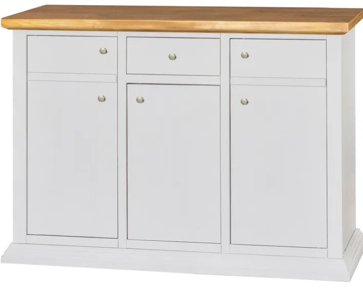 Sideboard VISTA 112 x 87 cm weiß/ braun
