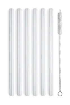 SIMAX exclusive Glastrinkhalm Set gerade EXKLUSIV 7-teilig 23 cm