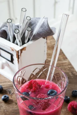 SIMAX exclusive Glastrinkhalm Set gerade EXKLUSIV 7-teilig 23 cm