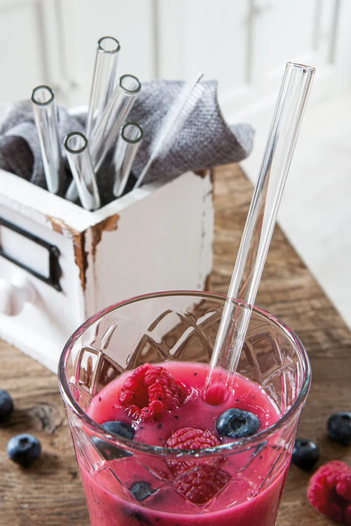 SIMAX exclusive Glastrinkhalm Set gerade EXKLUSIV 7-teilig 23 cm