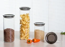 SIMAX Vorratsglas mit Deckel 400 ml klarglas/ grau