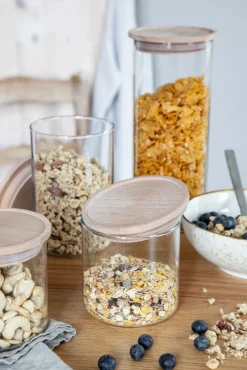 SIMAX Vorratsglas mit Holzdeckel 900 ml Sicherheitsglas transparent