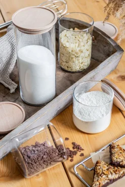 SIMAX Vorratsglas mit Holzdeckel 900 ml Sicherheitsglas transparent