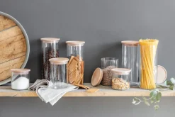 SIMAX Vorratsglas mit Holzdeckel 900 ml Sicherheitsglas transparent