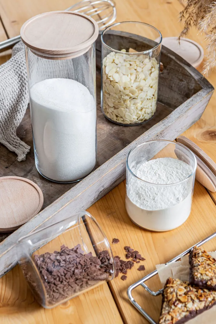 SIMAX Vorratsglas mit Holzdeckel 400 ml Sicherheitsglas transparent