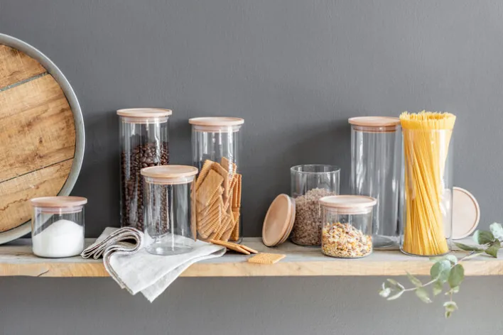 SIMAX Vorratsglas mit Holzdeckel 1500 ml Sicherheitsglas transparent