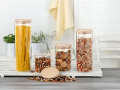 SIMAX Vorratsglas mit Holzdeckel 1500 ml Sicherheitsglas transparent