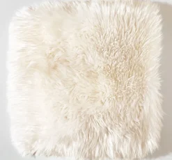 Sitzkissen Schaffell 34 x 34 cm weiß