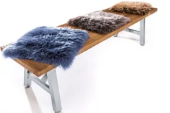 Sitzkissen Schaffell 34 x 34 cm weiß