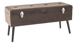 Sitztruhe 106 x 52 cm Schwarz/ Braun