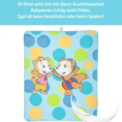 Smithy Kinderdecke BOBO SIEBENSCHLÄFER 75 x 90 cm blau