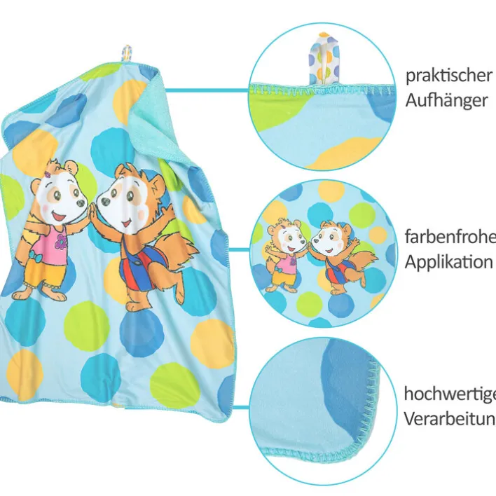 Smithy Kinderdecke BOBO SIEBENSCHLÄFER 75 x 90 cm blau