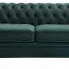 Sofa 3-Sitzer LONDON Stoffbezug dunkelgrün