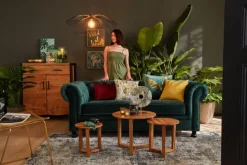 Sofa 3-Sitzer LONDON Stoffbezug dunkelgrün