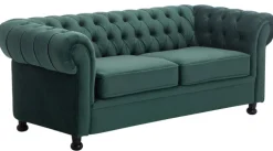 Sofa 3-Sitzer LONDON Stoffbezug dunkelgrün