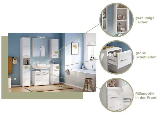 Spiegelschrank LINUS 60 x 70 cm weiß