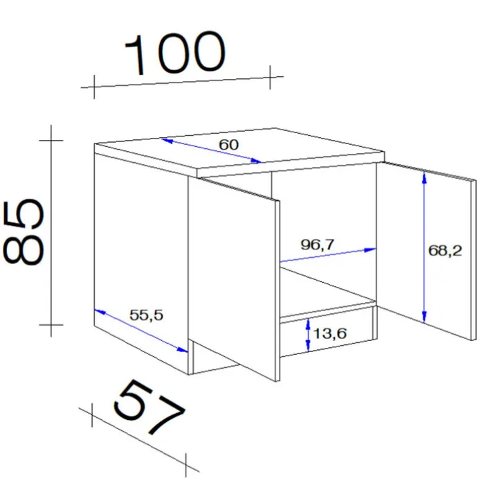 Spülenunterschrank RALPH San Remo Eiche /grau
